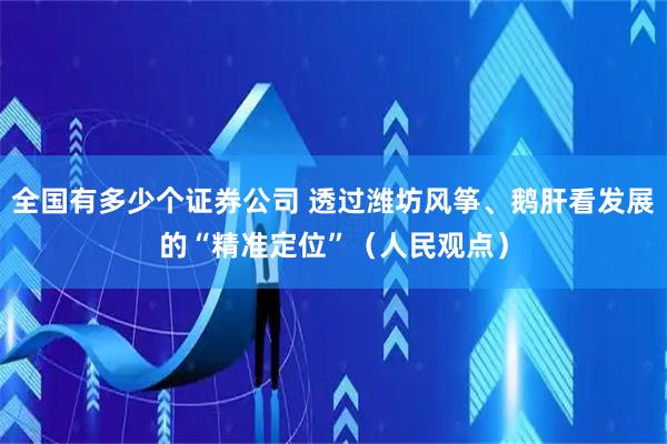 全国有多少个证券公司 透过潍坊风筝、鹅肝看发展的“精准定位”（人民观点）
